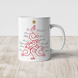 Tazza albero Natale nomi